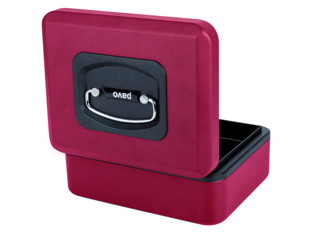 Geldkist Pavo Deluxe 200x160x90mm rood