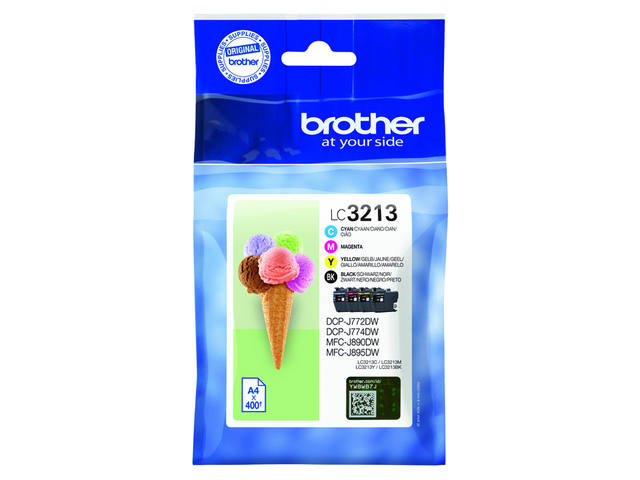 Inktcartridge Brother LC-3213 zwart + 3 kleuren