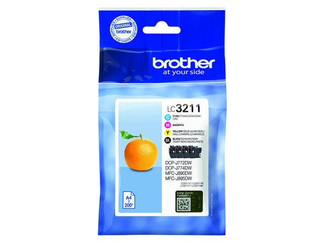 Inktcartridge Brother LC-3211 Zwart + 3 kleuren