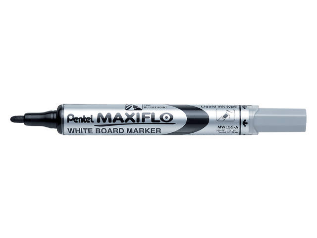 Whiteboardmarker Pentel MWL5S 1mm zwart