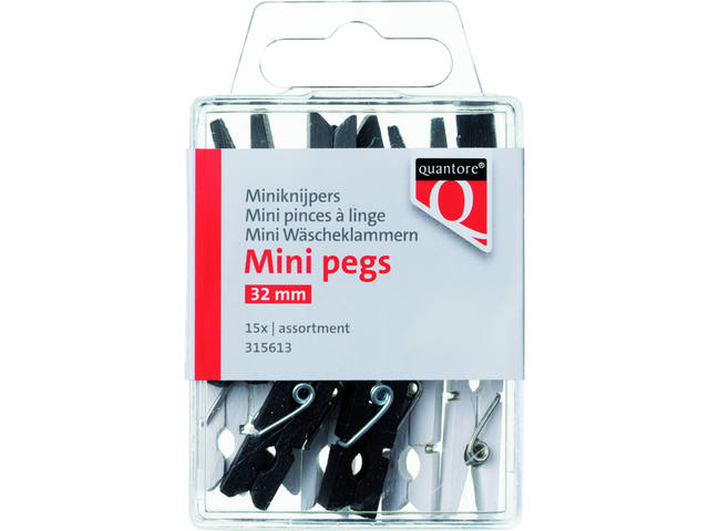 Miniknijper hout Quantore 34mm assorti
