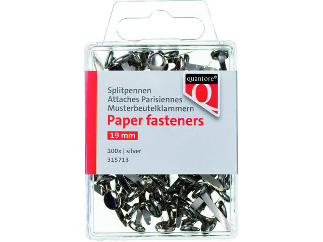Splitpen Quantore blister 19mm Zilver