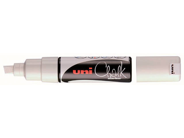 Krijtstift Uni-ball schuin 8.0mm wit