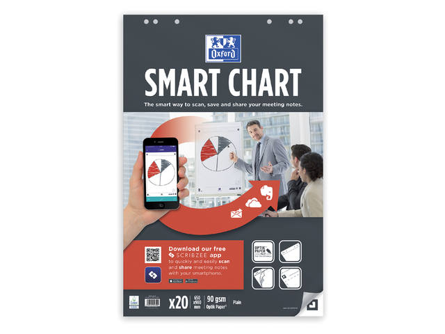 Flipoverpap Oxford smart 650x980mm blanco 90gr 20v