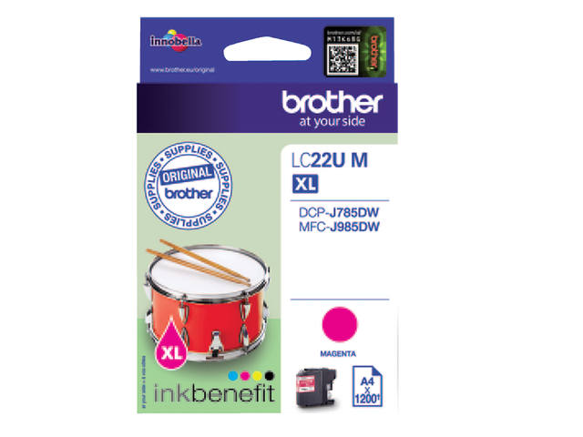 Inktcartridge Brother LC-22UM rood