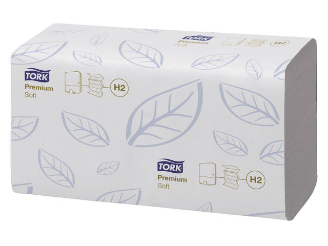 Handdoek Tork H2 Premium 2laags 212x340mm 100288