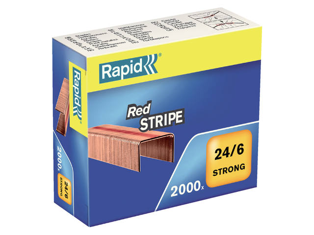 Nieten Rapid 24/6 verkoperd red stripe 2000st