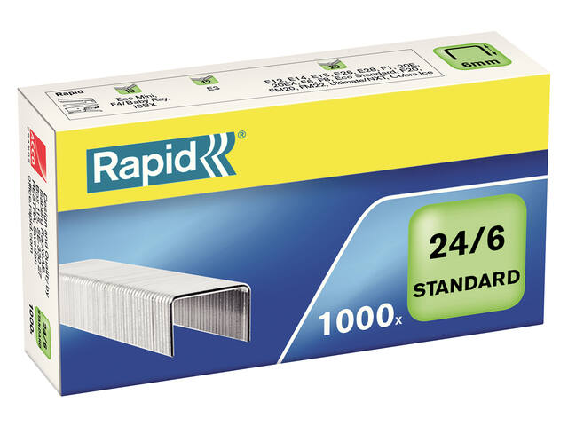 Nieten Rapid 24/6 gegalvaniseerd standaard 1000st