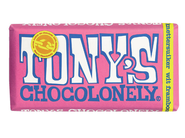 Chocolade Tony Chocolonely wt frambs knettersuiker
