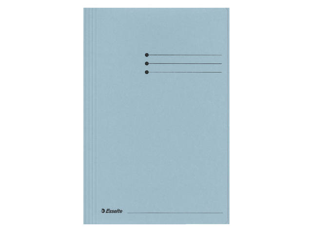 Dossiermap Esselte folio 3klep manilla 275gr blauw