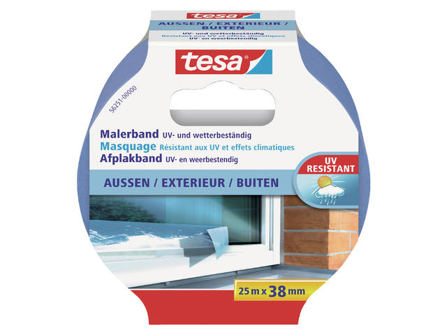 Afplaktape tesa Prof outdoor 25mx38mm blauw