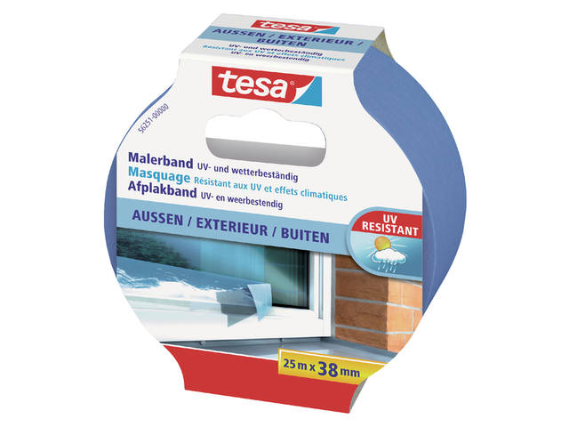 Afplaktape tesa Prof outdoor 25mx38mm blauw
