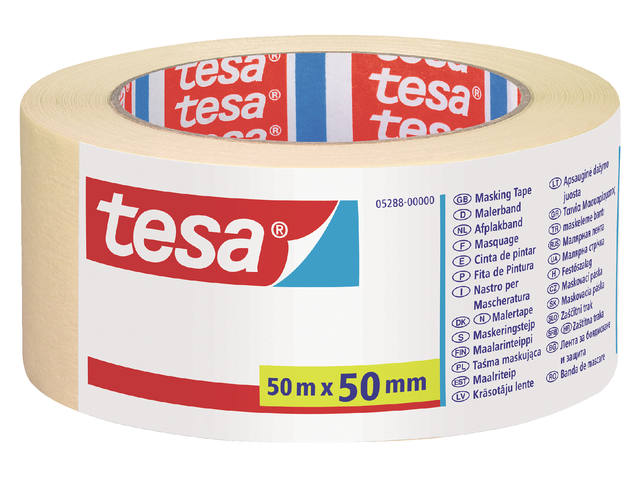 Afplaktape tesa Economy 50mmx50m creme