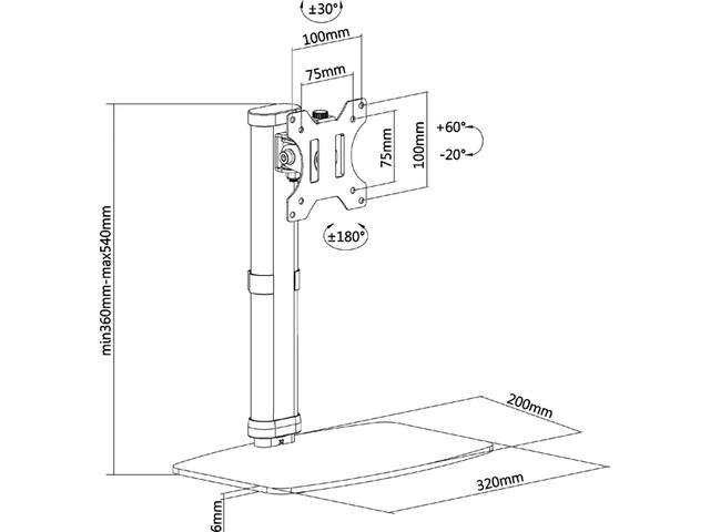 Monitorstandaard Neomounts D890 10 32 inch voet zw