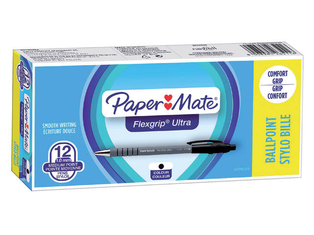Balpen Papermate Flexgrip Ultra M zwart
