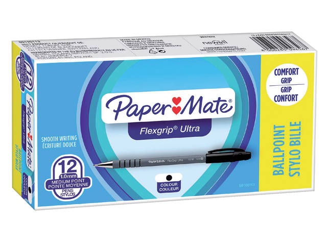 Balpen Papermate Flexgrip Ultra stick M zwart