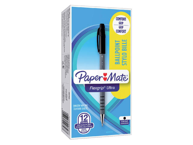 Balpen Papermate Flexgrip Ultra stick M zwart