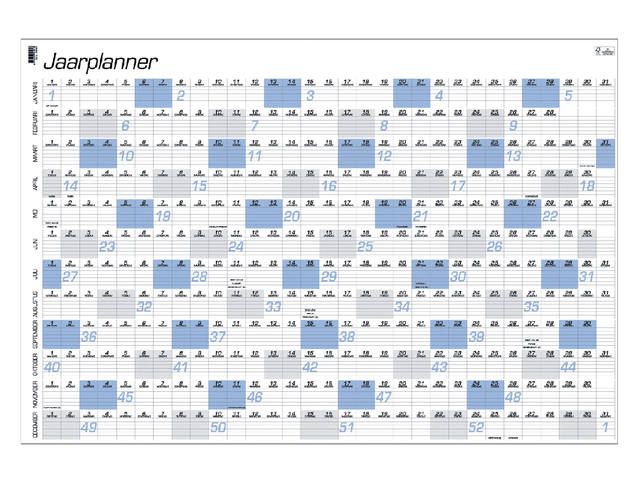Jaarplankalender 2027 Quantore A1 84x57cm