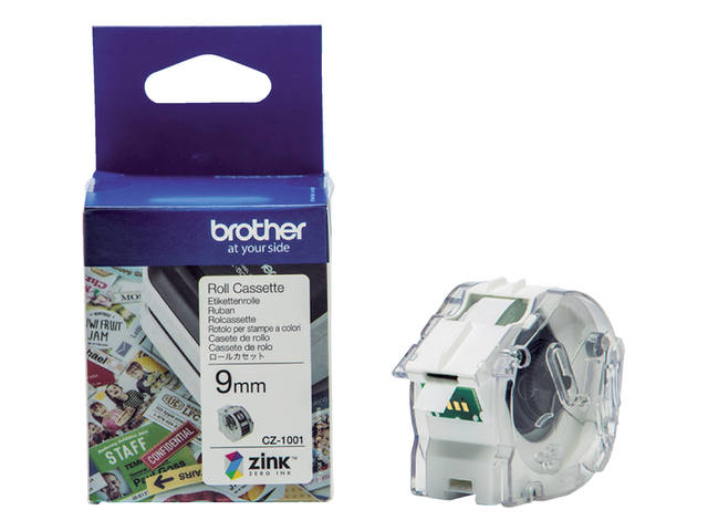 Etiket Brother CZ1001 multifunctioneel 9mm 5m wit
