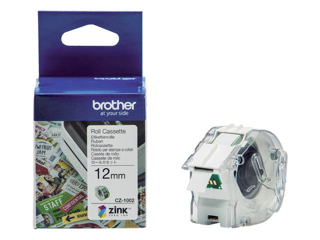 Etiket Brother CZ1002 multifunctioneel 12mm 5m wit