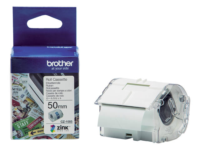 Etiket Brother CZ1005 multifunctioneel 50mm 5m wit