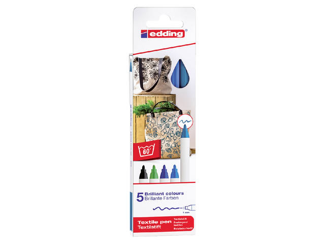 Textielmarker edding 4600 rond 1mm koel ass 5st