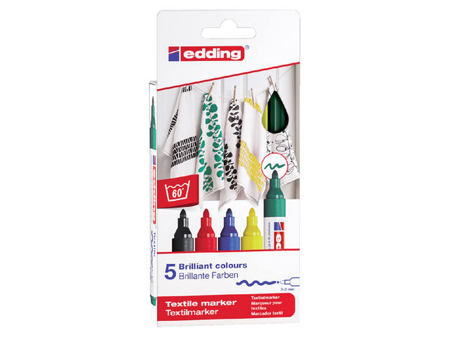 Textielmarker edding 4500 rond 2-3mm basis ass 5st