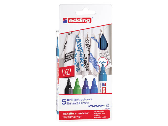 Textielmarker edding 4500 rond 2-3mm koel ass 5 st