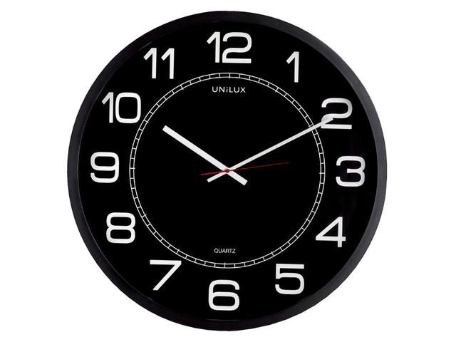 Wandklok Unilux Mega dia 57.5cm zwart