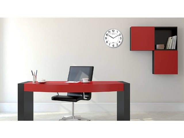 Wandklok Unilux Aria dia 28.5cm zilvergrijs/wit