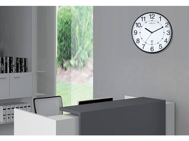 Wandklok Unilux Maxi radio dia 37.5cm zwart/wit