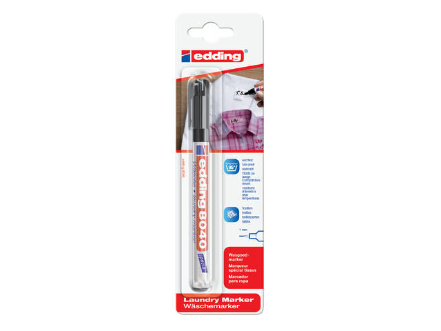 Wasgoedmarker edding 8040 rond 1mm zwart blister