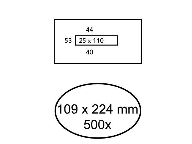 Envelop Quantore 109x224mm Vm 80gr wt 500st