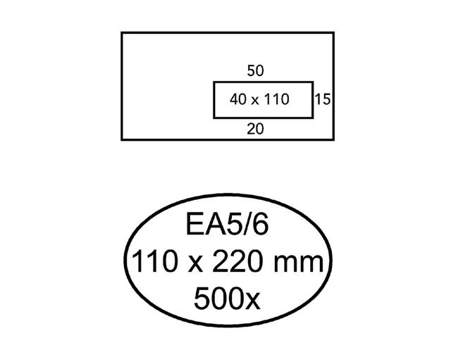 Envelop Hermes EA5/6 vr v10 4x11 80gr zk wit