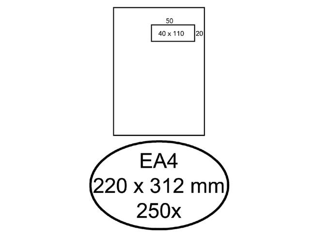 Envelop Hermes akte EA4 220x312 vr zk 250st wit