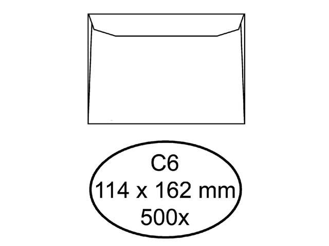 Envelop Hermes bank C6 114x162 500st wit