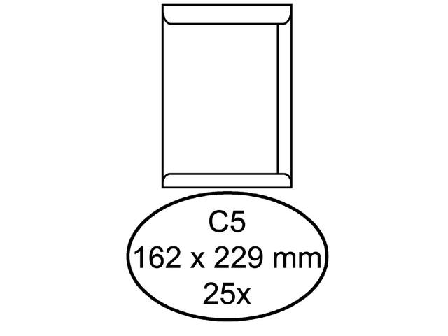 Envelop Hermes akte C5 162x229 zk 25st wit