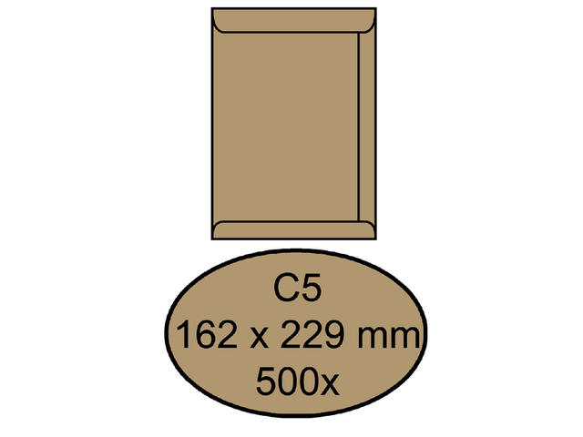 Envelop Quantore akte C5 162x229mm bruinkraft 90g