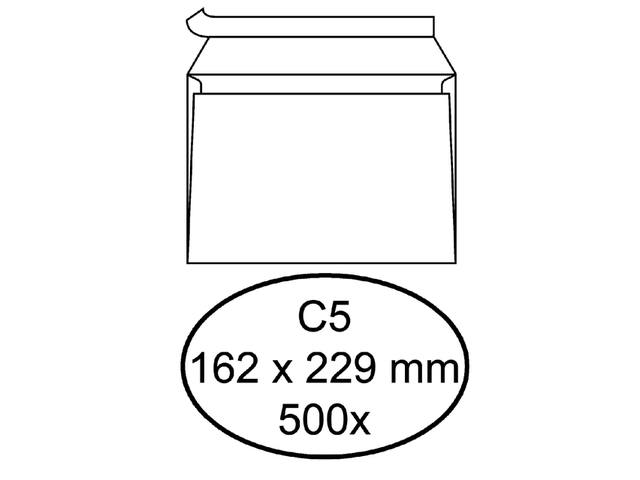 Envelop Hermes bank C5 162x229 zk 500st wit