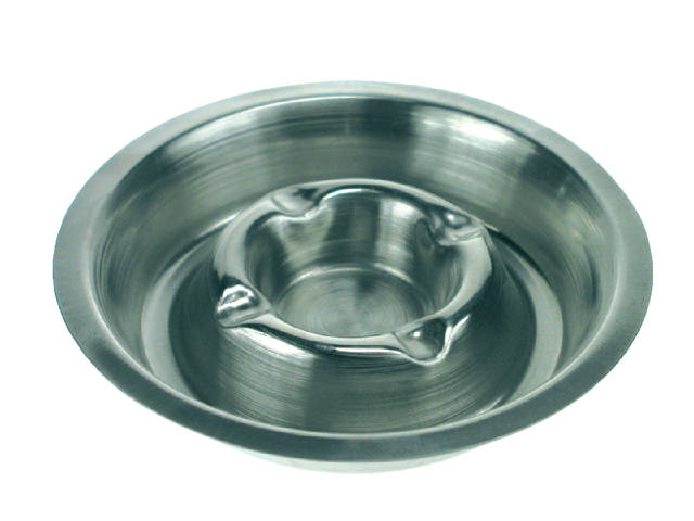 Asbak metaal verchroomd 170mm rvs stapelbaar