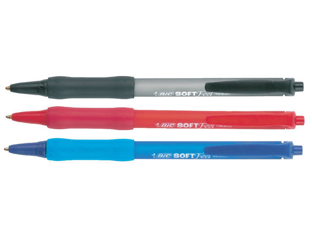 Balpen Bic soft feel clic M blauw