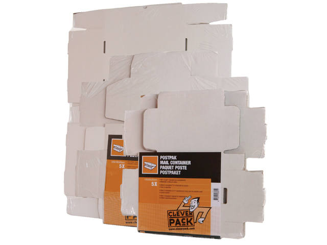 Postpakket CleverPack golf 220x160x90mm 5st wit