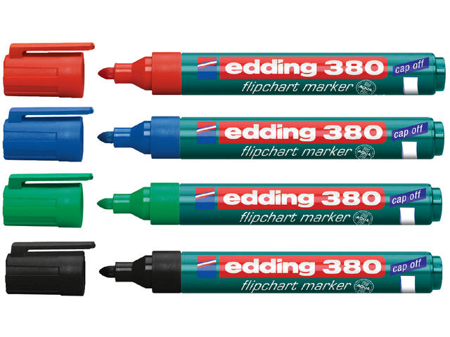 Viltstift edding 380 flipover rond 1.5-3mm zwart