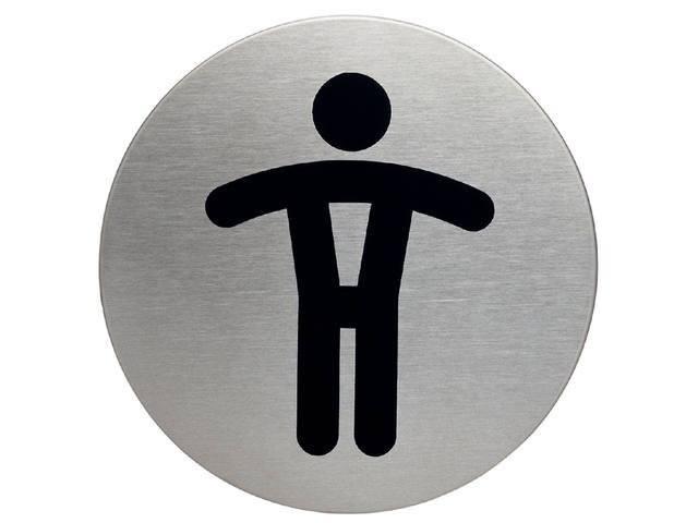 Infobord pictogram Durable wc heren rond 83mm