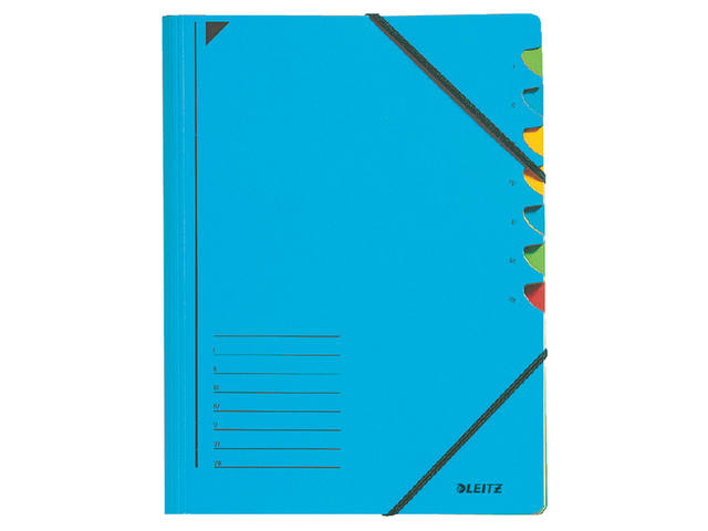 Sorteermap Leitz 7vaks karton blauw