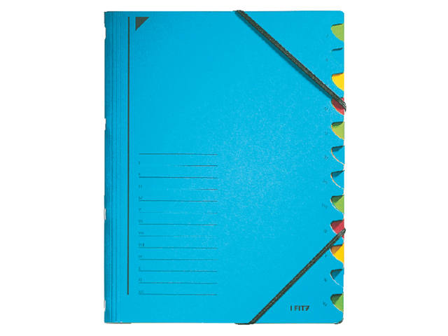 Sorteermap Leitz 12 tabbladen karton blauw