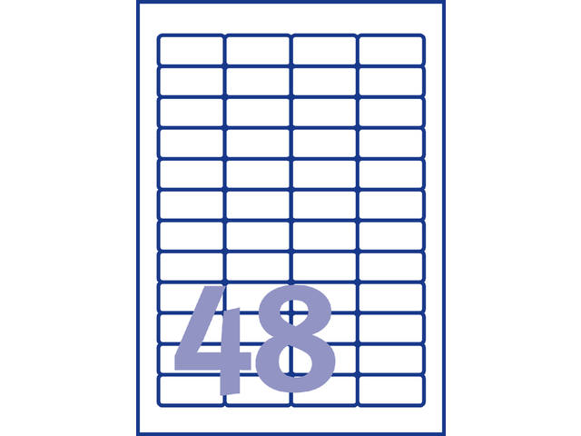Etiket Avery L4736REV-25 45.7x21.2mm wit 1200st