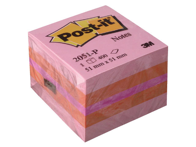 Memoblok Post-it 2051 51x51mm kubus roze