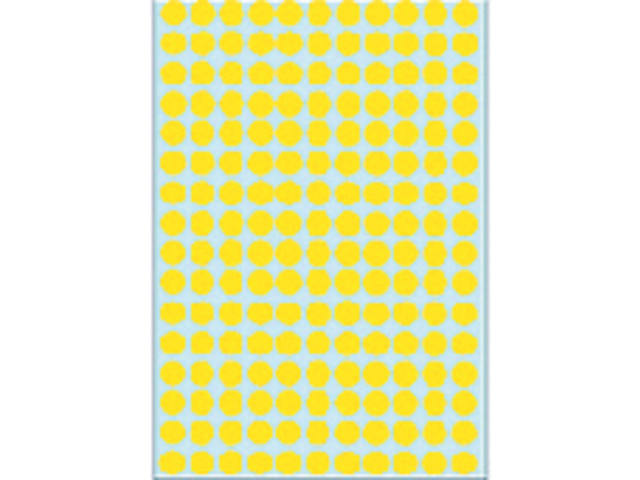 Etiket HERMA 2211 rond 8mm geel 5632st