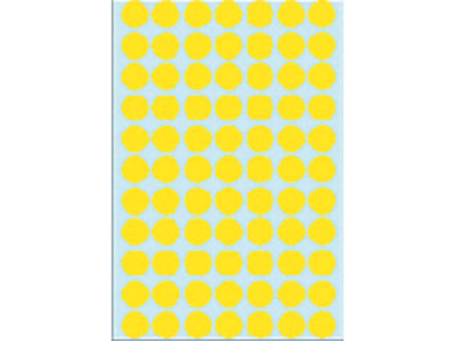 Etiket HERMA 2231 rond 13mm geel 2464st